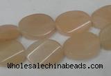 CPI157 15.5 inches 13*18mm twisted oval pink aventurine jade beads