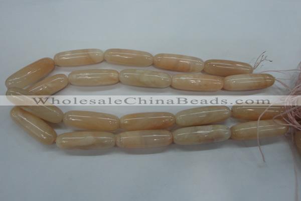 CPI38 15.5 inches 12*40mm rice pink aventurine jade beads