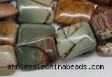 CPJ11 15.5 inches 15*20mm rectangle picasso jasper beads wholesale