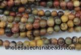 CPJ151 15.5 inches 4mm round picasso jasper gemstone beads