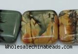 CPJ169 15.5 inches 22*30mm rectangle picasso jasper gemstone beads