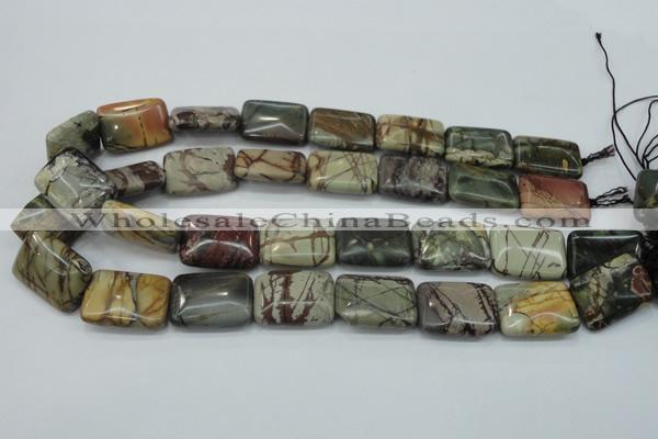 CPJ31 15.5 inches 18*25mm rectangle picasso jasper beads wholesale