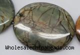 CPJ37 15.5 inches 40*50mm oval picasso jasper beads wholesale