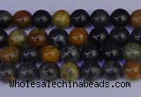 CPJ470 15.5 inches 4mm round black picasso jasper beads wholesale