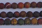 CPJ501 15.5 inches 6mm round matte picasso jasper beads wholesale