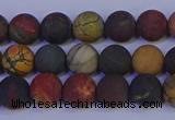 CPJ502 15.5 inches 8mm round matte picasso jasper beads wholesale