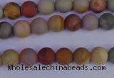 CPJ510 15.5 inches 4mm round matte polychrome jasper beads wholeasle