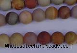 CPJ511 15.5 inches 6mm round matte polychrome jasper beads wholeasle