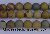 CPJ521 15.5 inches 6mm round matte wildhorse picture jasper beads