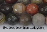 CPJ550 15.5 inches 12mm faceted round polychrome jasper beads