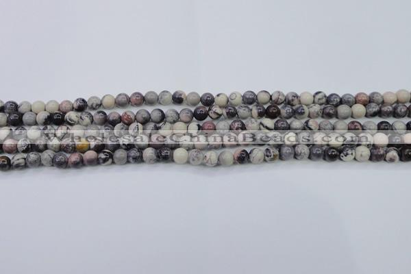 CPJ600 15.5 inches 4mm round purple striped jasper beads wholesale