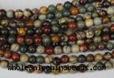 CPJ61 15.5 inches 4mm round picasso jasper gemstone beads