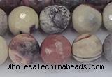 CPJ614 15.5 inches 12mm faceted round purple striped jasper beads