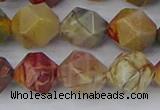 CPJ629 15.5 inches 12mm faceted nuggets picasso jasper beads