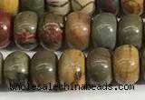 CPJ677 15.5 inches 4*6mm rondelle picasso jasper beads wholesale