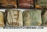 CPJ686 15.5 inches 12*12mm square picasso jasper beads wholesale