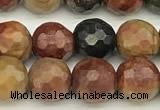 CPJ690 15 inches 6mm faceted round picasso jasper beads