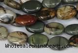 CPJ83 15.5 inches 10*14mm oval picasso jasper gemstone beads