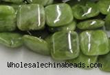 CPO08 15.5 inches 12*12mm square olivine gemstone beads wholesale