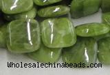 CPO10 15.5 inches 18*18mm square olivine gemstone beads wholesale