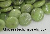 CPO17 15.5 inches 16mm flat round olivine gemstone beads wholesale