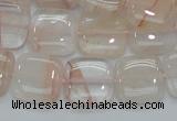 CPQ05 15.5 inches 15*15mm square natural pink quartz beads