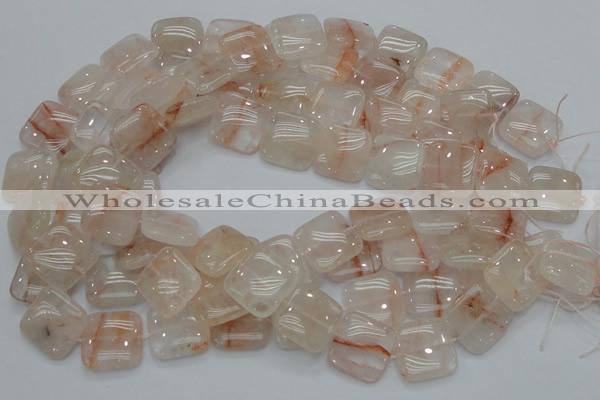 CPQ06 15.5 inches 20*20mm square natural pink quartz beads