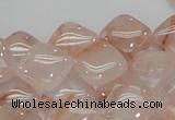 CPQ08 15.5 inches 15*15mm diamond natural pink quartz beads