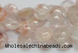 CPQ16 15.5 inches 12mm faceted coin natural pink quartz beads