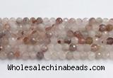 CPQ319 15.5 inches 8mm faceted round pink quartz beads