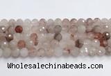 CPQ320 15.5 inches 10mm faceted round pink quartz beads