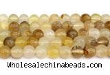 CPQ353 15.5 inches 10mm round yellow quartz gemstone beads