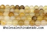 CPQ354 15.5 inches 12mm round yellow quartz gemstone beads