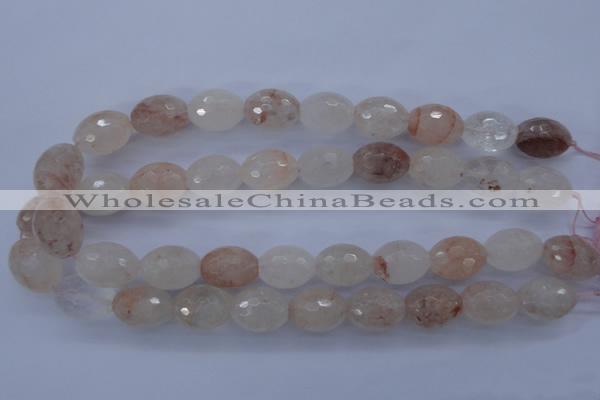 CPQ74 15.5 inches 15*20mm faceted rice natural pink quartz beads