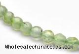 CPR04 A+ grade 6mm faceted round natural prehnite stone beads