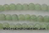 CPR111 15.5 inches 6mm faceted round natural prehnite beads wholesale