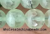 CPR368 15.5 inches 12mm faceted round prehnite gemstone beads