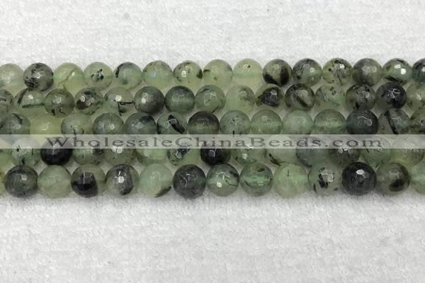 CPR406 15.5 inches 8mm faceted round prehnite beads wholesale