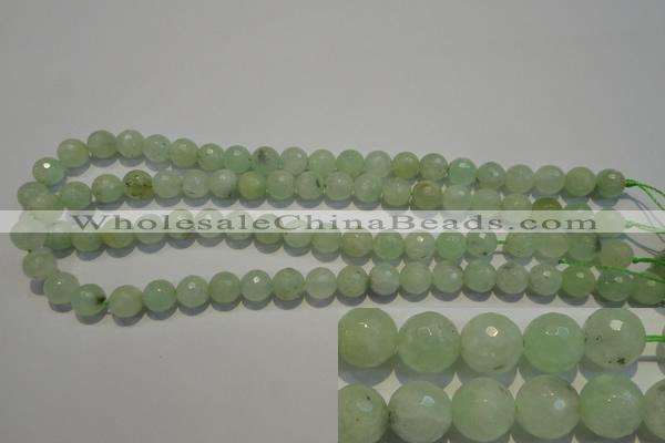 CPR53 15.5 inches 10mm faceted round natural prehnite beads