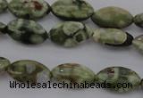 CPS136 15.5 inches 6*12mm marquise green peacock stone beads