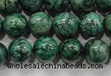 CPT207 15.5 inches 12mm round green picture jasper beads