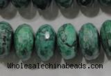 CPT226 15.5 inches 10*18mm faceted rondelle green picture jasper beads