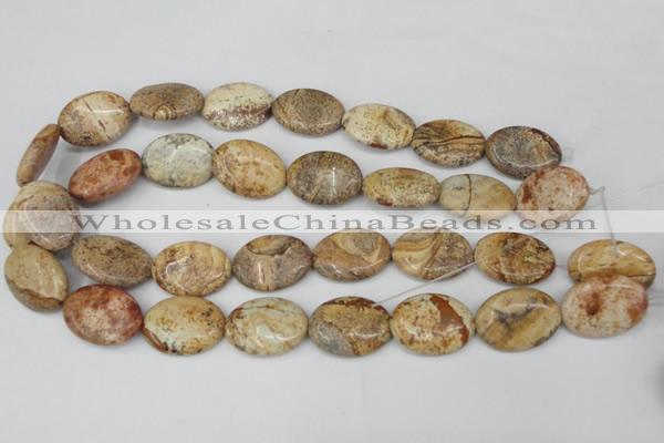 CPT253 15.5 inches 18*25mm oval picture jasper beads wholesale