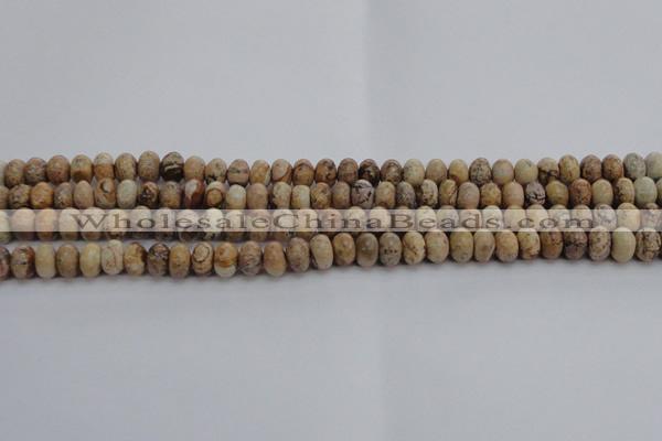 CPT270 15.5 inches 5*8mm rondelle picture jasper beads wholesale