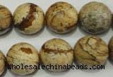 CPT506 15.5 inches 16mm faceted round picture jasper beads wholesale