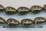 CPY133 15.5 inches 10*14mm teardrop pyrite gemstone beads wholesale