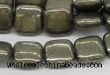 CPY18 16 inches 14*14mm square pyrite gemstone beads wholesale