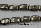 CPY240 15.5 inches 8*12mm rectangle pyrite gemstone beads wholesale