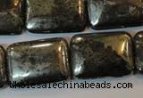 CPY325 15.5 inches 18*25mm rectangle pyrite gemstone beads wholesale