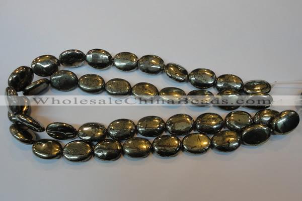 CPY34 16 inches 15*20mm oval pyrite gemstone beads wholesale